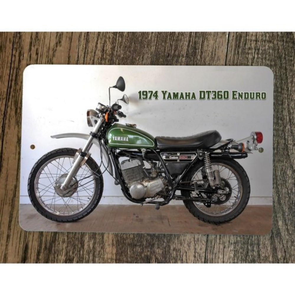 1974 Yamaha DT360 Enduro Motocross Dirt Bike Motorcycle 8x12 Metal Wall‎ Sign